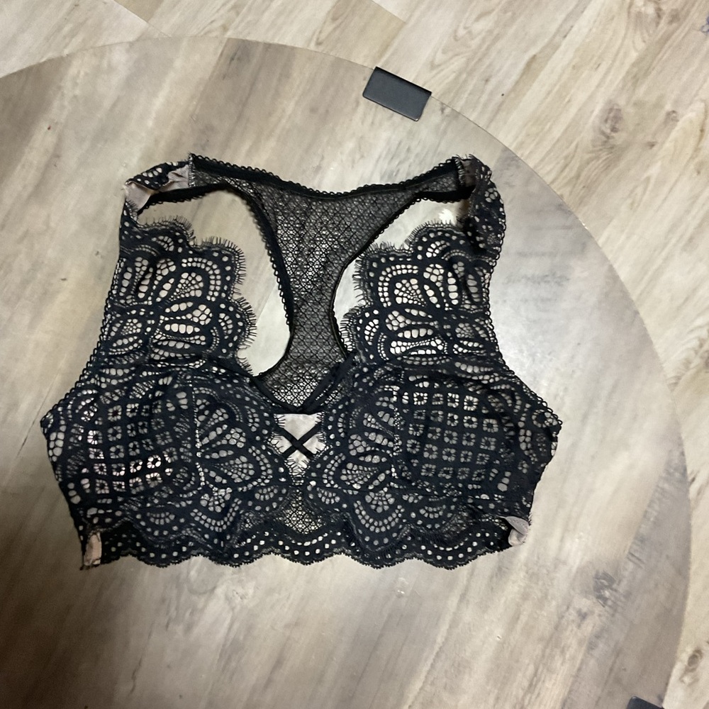 Victoria's Secret Black Lace Bralette with Nude Lining